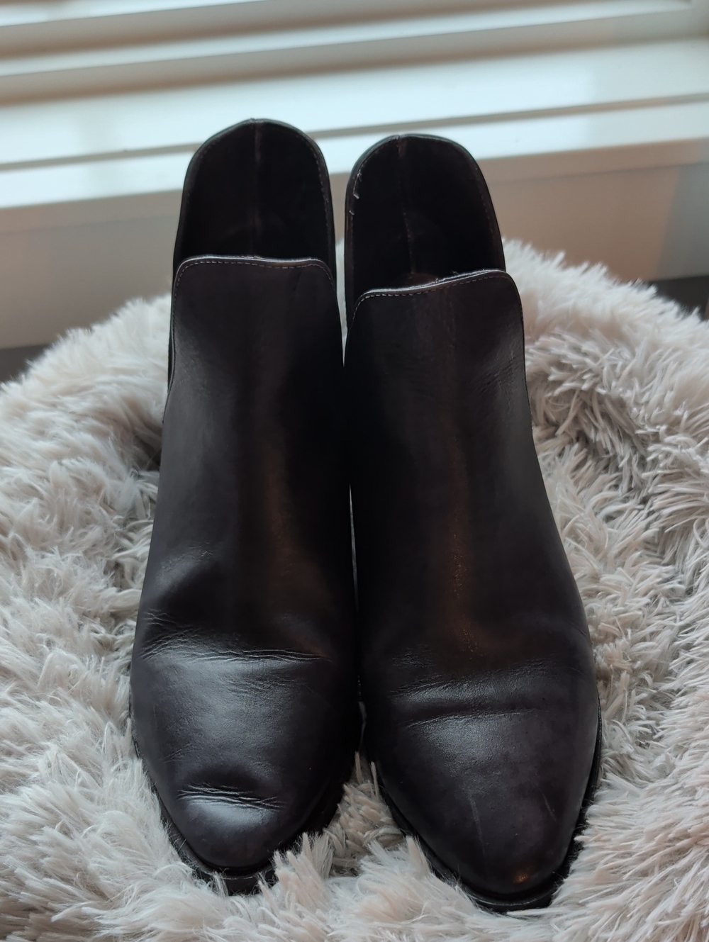 Free People Navy Leather Ankle Boots